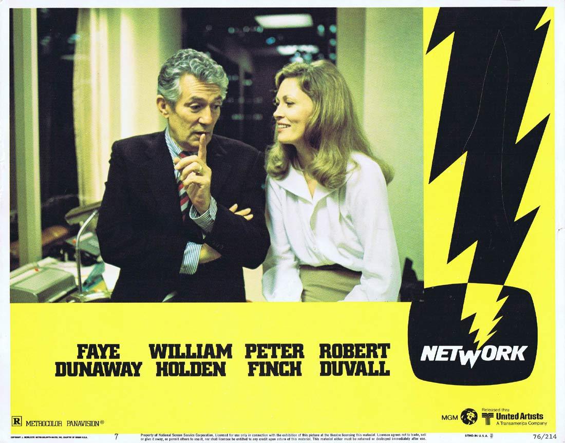 NETWORK Lobby card 7 1975 Peter Finch Faye Dunaway