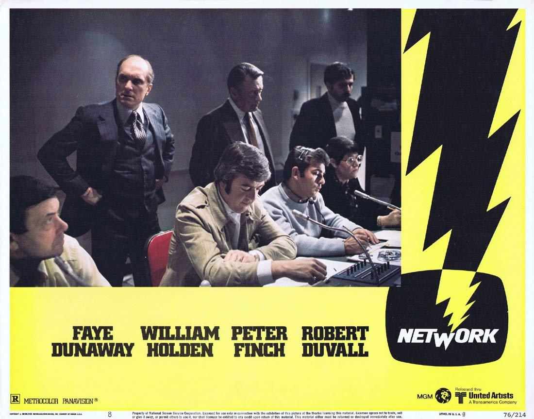 NETWORK Lobby card 8 1975 Peter Finch Faye Dunaway