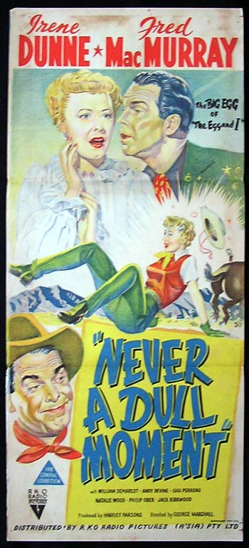 NEVER A DULL MOMENT Original Daybill Movie Poster Irene Dunne RKO Fred MacMurray
