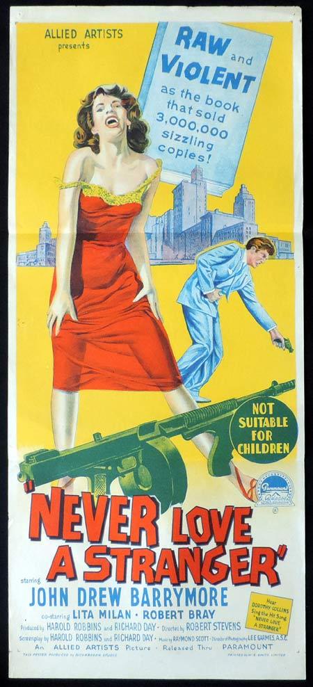 NEVER LOVE A STRANGER Original Daybill Movie Poster JOHN DREW BARRYMOORE Richardson Studio