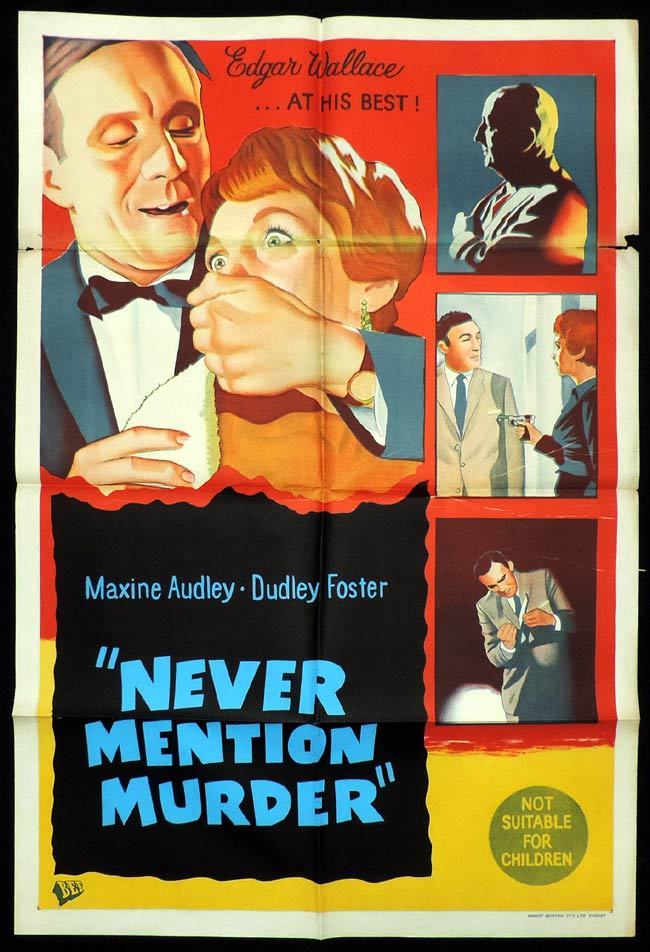 NEVER MENTION MURDER One Sheet Movie Poster Edgar Wallace Film Noir