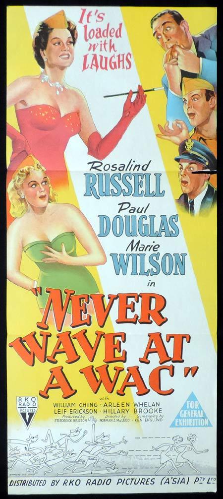 NEVER WAVE AT A WAC Original Daybill Movie Poster RKO Rosalind Russell
