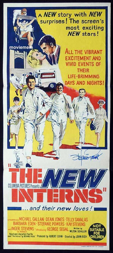 THE NEW INTERNS Original Daybill Movie Poster STEFANIE POWERS Autograph