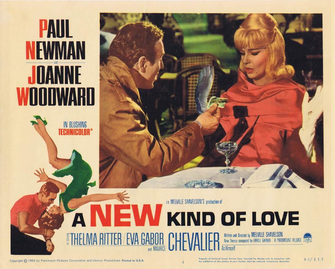 A NEW KIND OF LOVE Lobby Card 1 Paul Newman Joanne Woodward Thelma Ritter