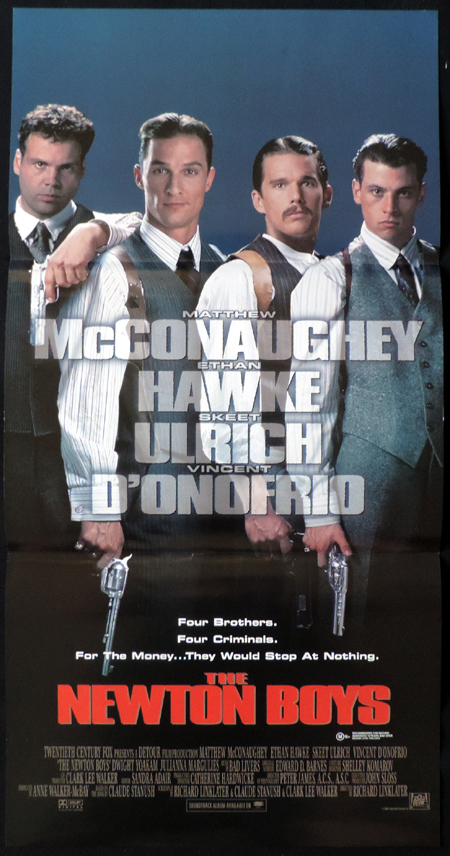 THE NEWTON BOYS Original Daybill Movie Poster Matthew McConaughey Ethan Hawke