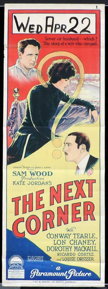 THE NEXT CORNER Long Daybill Movie poster 1923 JOHN RICHARDSON signature