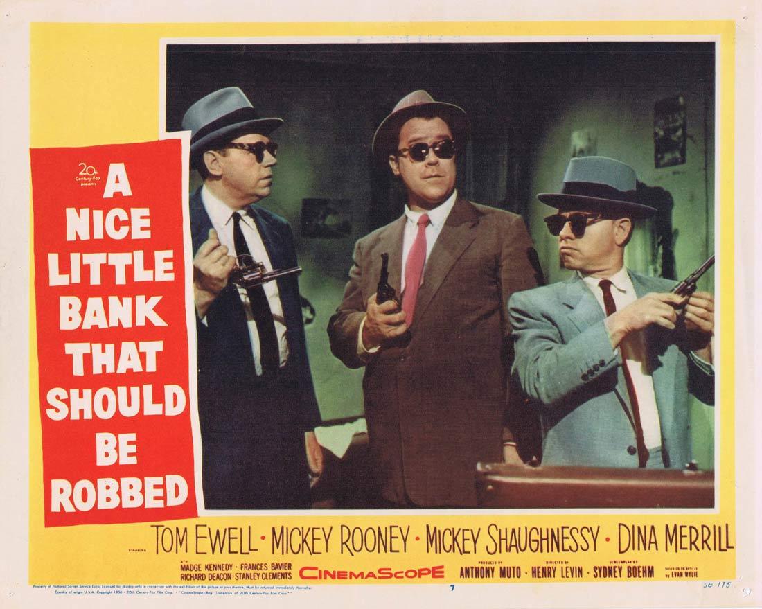 A NICE LITTLE BANK THAT SHOULD BE ROBBED Lobby Card 7 Tom Ewell Mickey Rooney Mickey Shaughnessy
