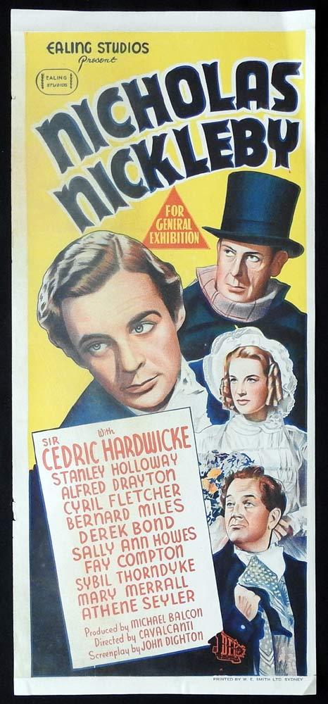 NICHOLAS NICKLEBY Original Daybill Movie poster EALING Stanley Holloway