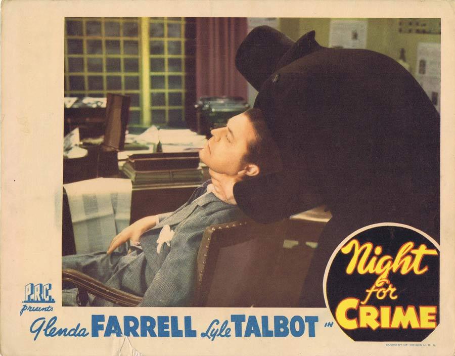NIGHT FOR CRIME Lobby Card 2 Lyle Talbot Glenda Farrell