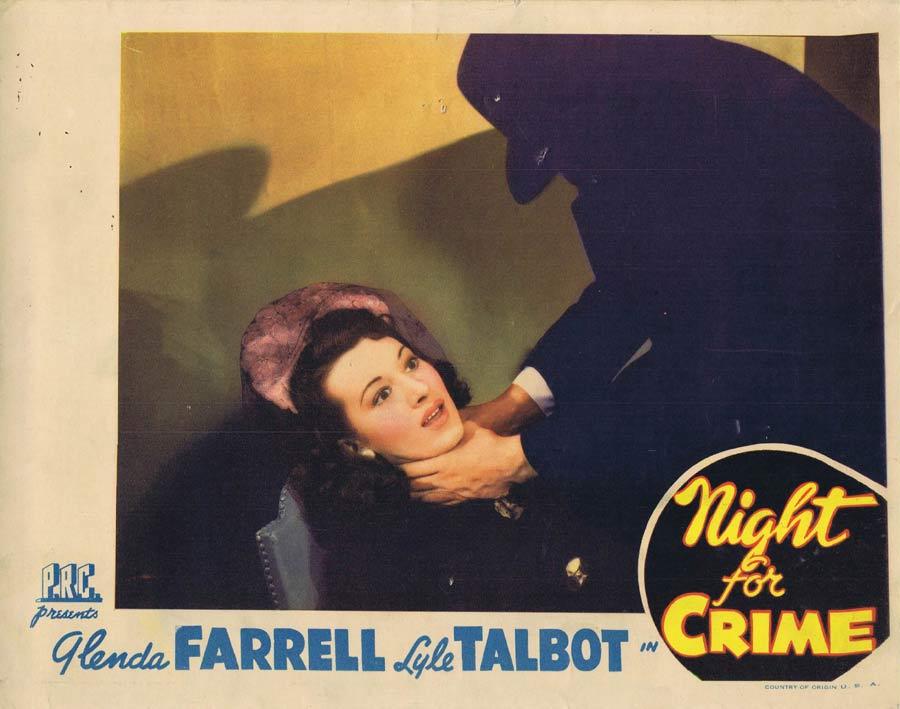 NIGHT FOR CRIME Lobby Card 3 Lyle Talbot Glenda Farrell