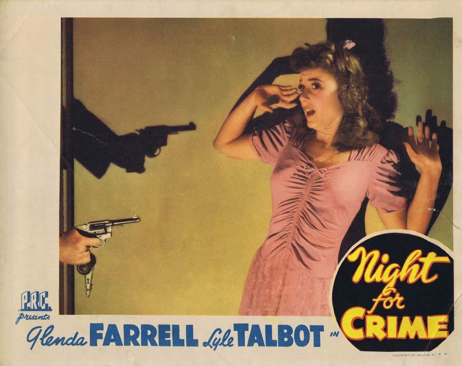 NIGHT FOR CRIME Lobby Card 4 Lyle Talbot Glenda Farrell
