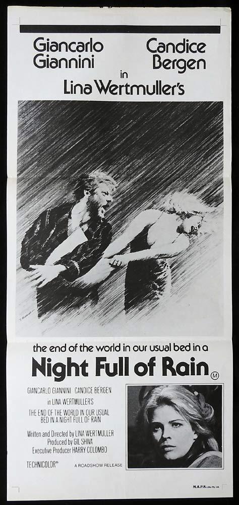 NIGHT FULL OF RAIN Original Daybill Movie Poster Giancarlo Giannini Candice Bergen
