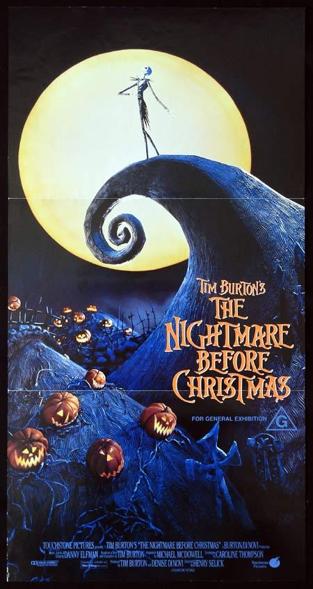THE NIGHTMARE BEFORE CHRISTMAS Daybill Movie Poster Tim Burton
