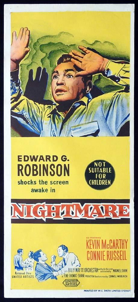 NIGHTMARE Rare Original Daybill Movie Poster EDWARD G.ROBINSON Kevin McCarthy