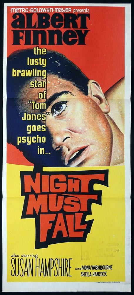 NIGHT MUST FALL Original Daybill Movie Poster Albert Finney Mona Washbourne