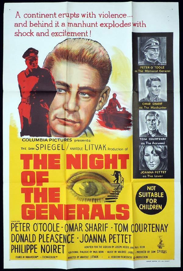NIGHT OF THE GENERALS One Sheet Movie Poster Peter O’Toole