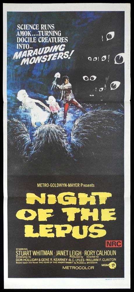 NIGHT OF THE LEPUS Original Daybill Movie Poster Herbert Lom Udo Kier Horror