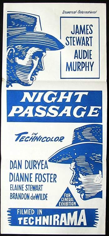 NIGHT PASSAGE Original Daybill Movie Poster James Stewart Audie Murphy