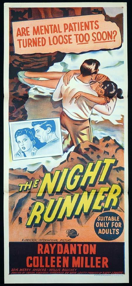 THE NIGHT RUNNER Original Daybill Movie poster Ray Danton Colleen Miller