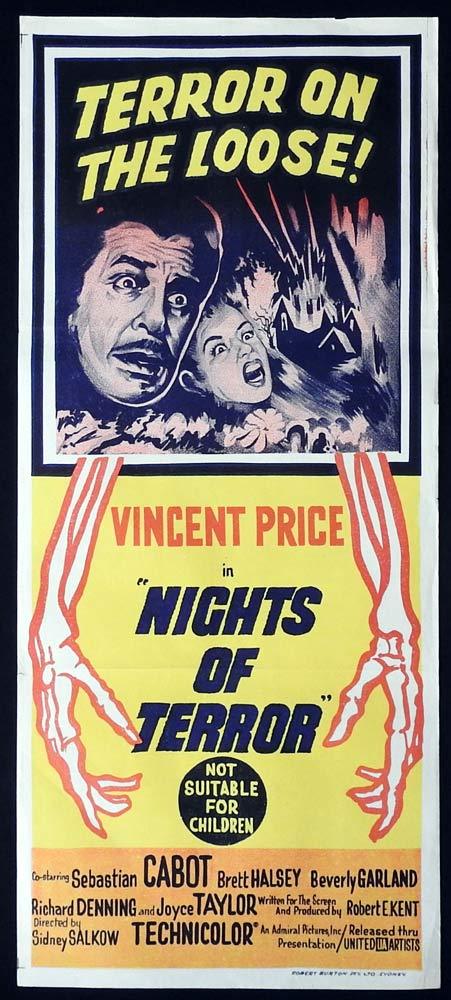 NIGHTS OF TERROR Twice-Told Tales Original Daybill Movie Poster Vincent Price