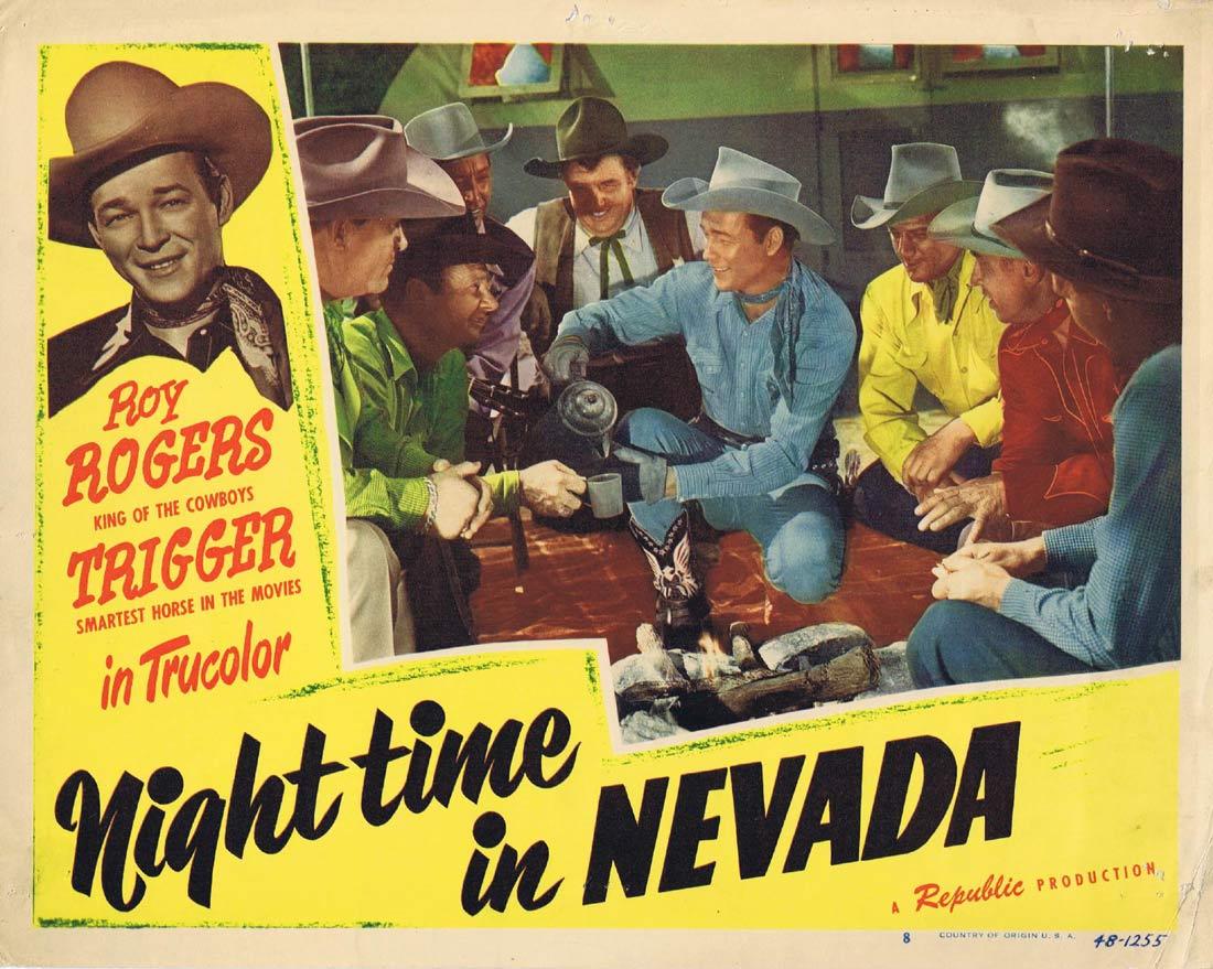 NIGHT TIME IN NEVADA Vintage Lobby Card 8 Roy Rogers Andy Devine