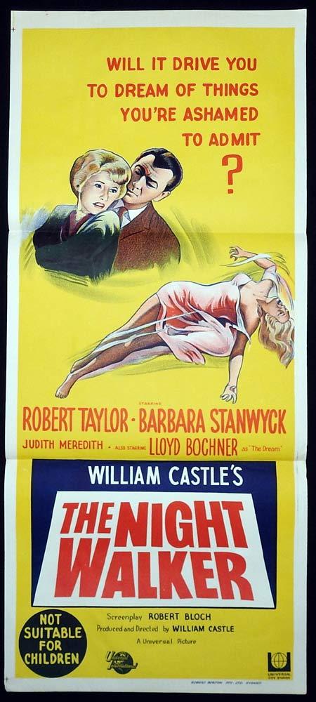 THE NIGHT WALKER Daybill Movie Poster 1964 William Castle Barbara Stanwyck