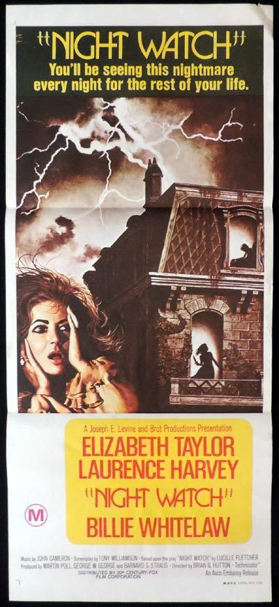 NIGHT WATCH daybill Movie poster Elizabeth Taylor