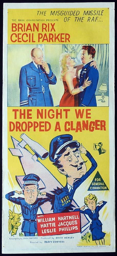 THE NIGHT WE DROPPED A CLANGER Original Daybill Movie Poster Brian Rix Cecil Parker