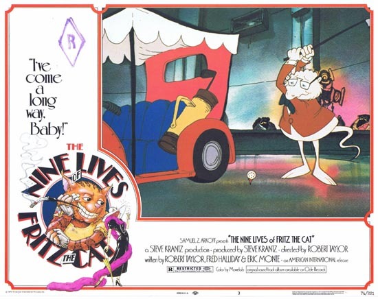 THE NINE LIVES OF FRITZ THE CAT 1974 Lobby Card 3