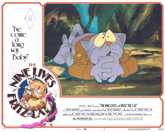 THE NINE LIVES OF FRITZ THE CAT 1974 Lobby Card 7