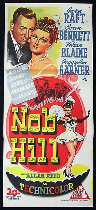 NOB HILL Daybill Movie poster GEORGE RAFT San Francisco