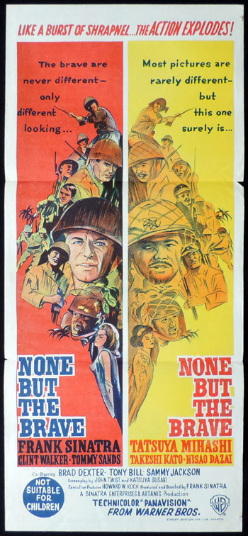 NONE BUT THE BRAVE Original Daybill Movie poster Frank Sinatra