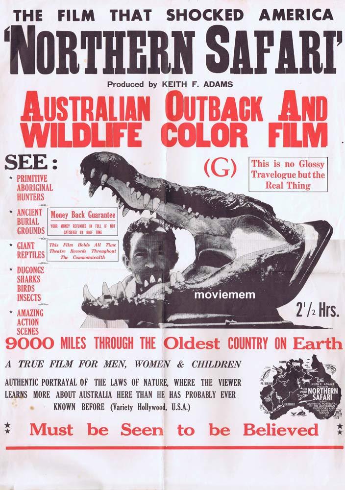 NORTHERN SAFARI Original 70s Movie Poster Keith Adams Australian Outback