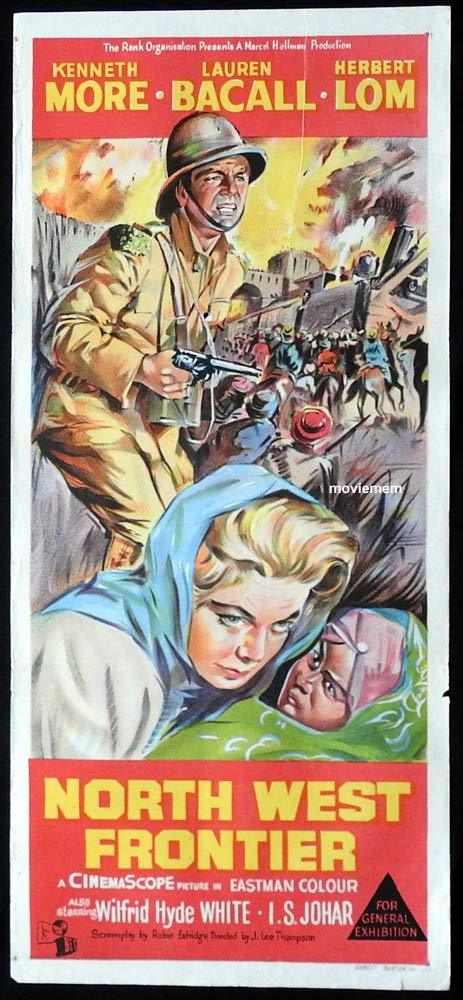 NORTH WEST FRONTIER Original Daybill Movie Poster Kenneth More Lauren Bacall Herbert Lom