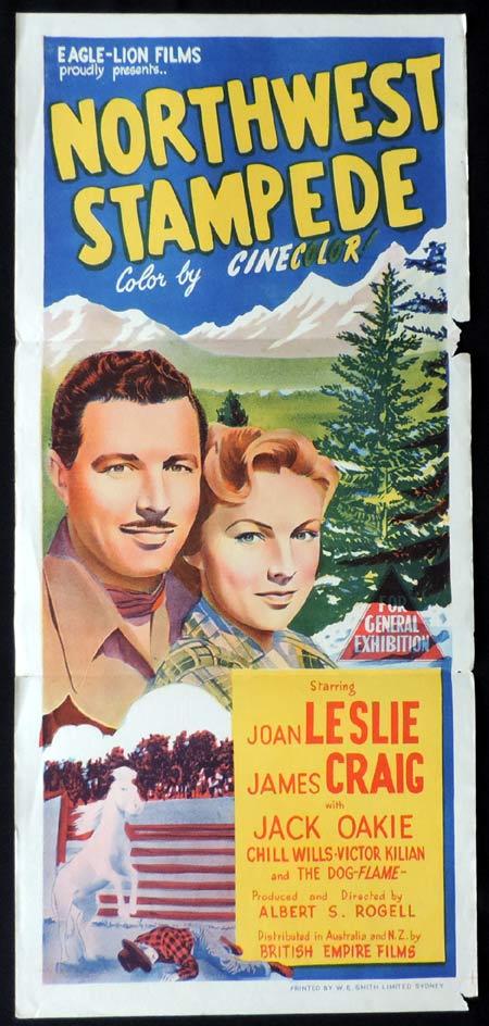 NORTHWEST STAMPEDE Original Daybill Movie Poster Joan Leslie James Craig