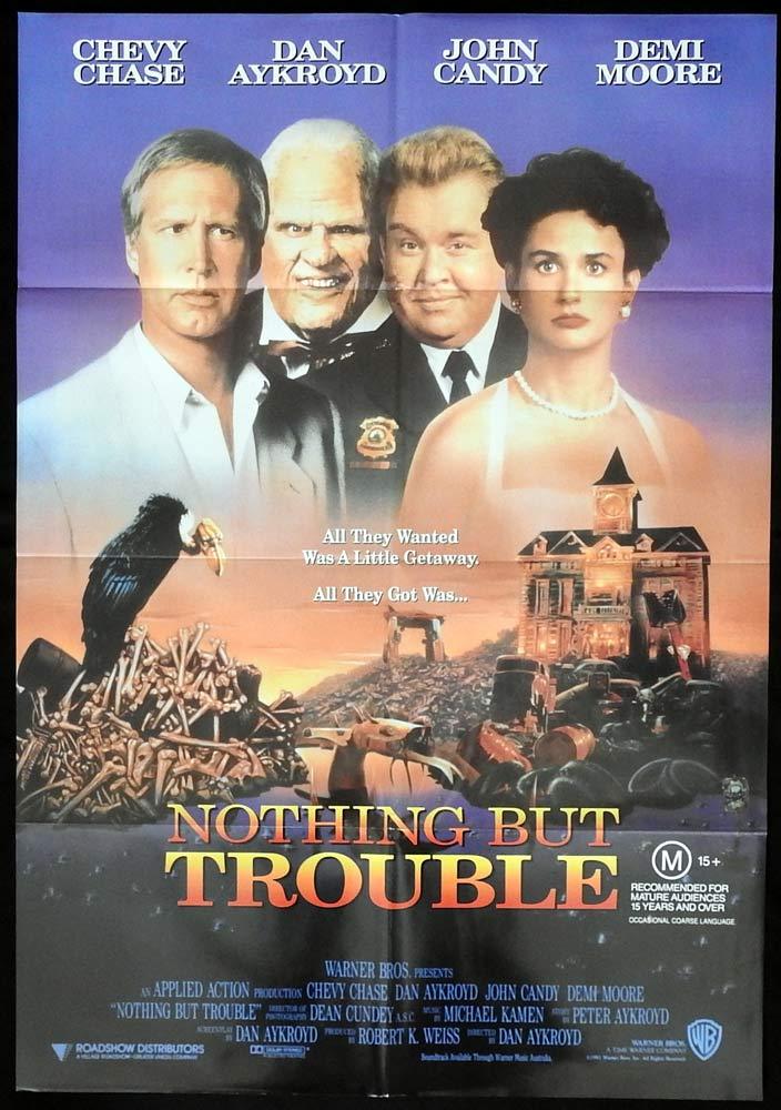 NOTHING BUT TROUBLE Original One sheet Movie Poster Chevy Chase John Candy