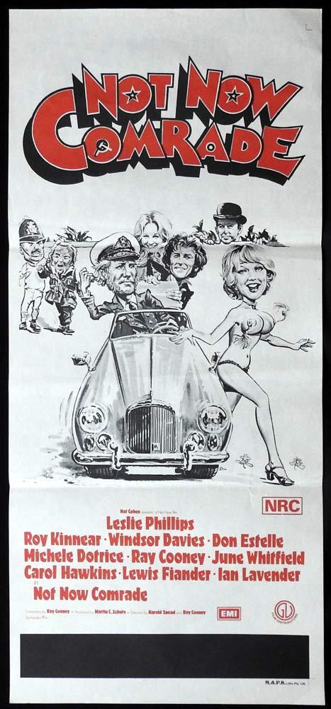 NOT NOW COMRADE Original Daybill Movie Poster Leslie Phillips Moira Lister Julie Ege Jack Hulbert