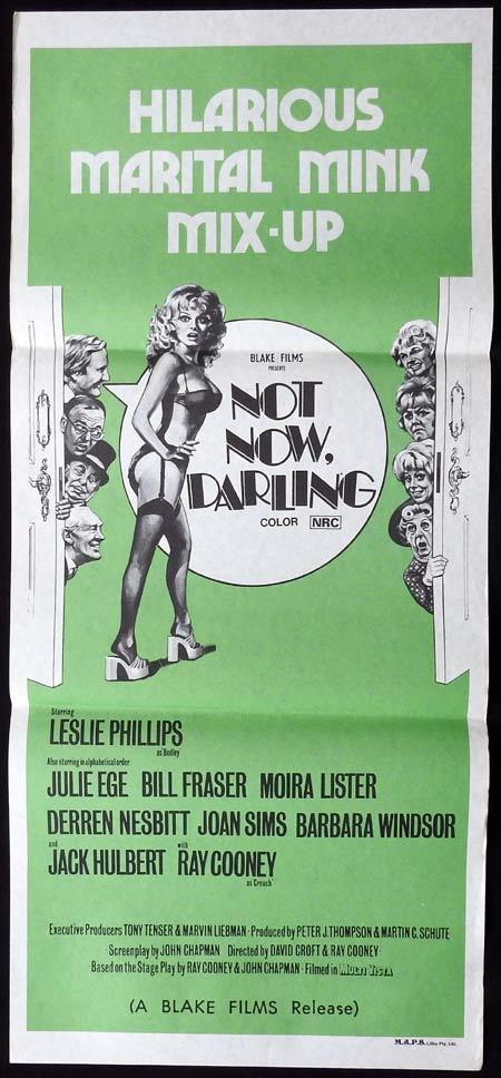 NOT NOW DARLING Original Daybill Movie Poster Leslie Phillips Moira Lister Julie Ege Jack Hulbert