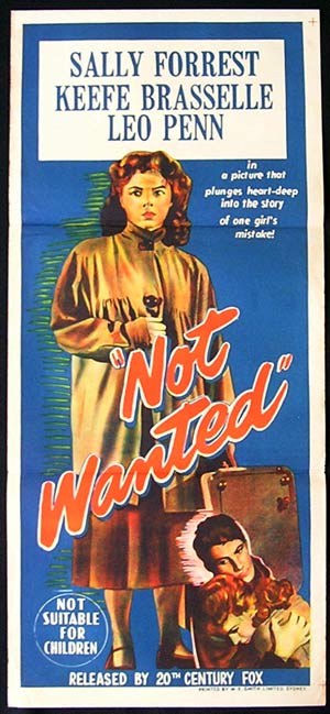 NOT WANTED Daybill Movie poster Saly Forrest Keefe Braselle