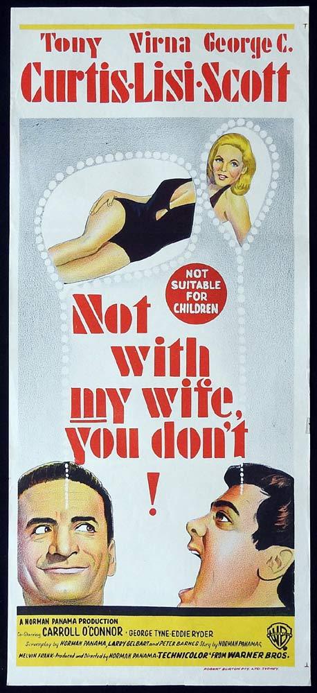 NOT WITH MY WIFE YOU DONT Original Daybill Movie Poster Tony Curtis Virna Lisi
