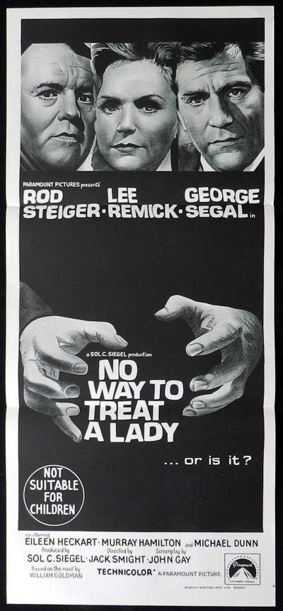 NO WAY TO TREAT A LADY Original Daybill Movie Poster  Patrick MacNee Connie Stevens