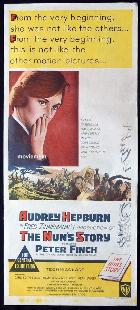 THE NUNS STORY Original Daybill Movie Poster Audrey Hepburn Peter Finch Edith Evans
