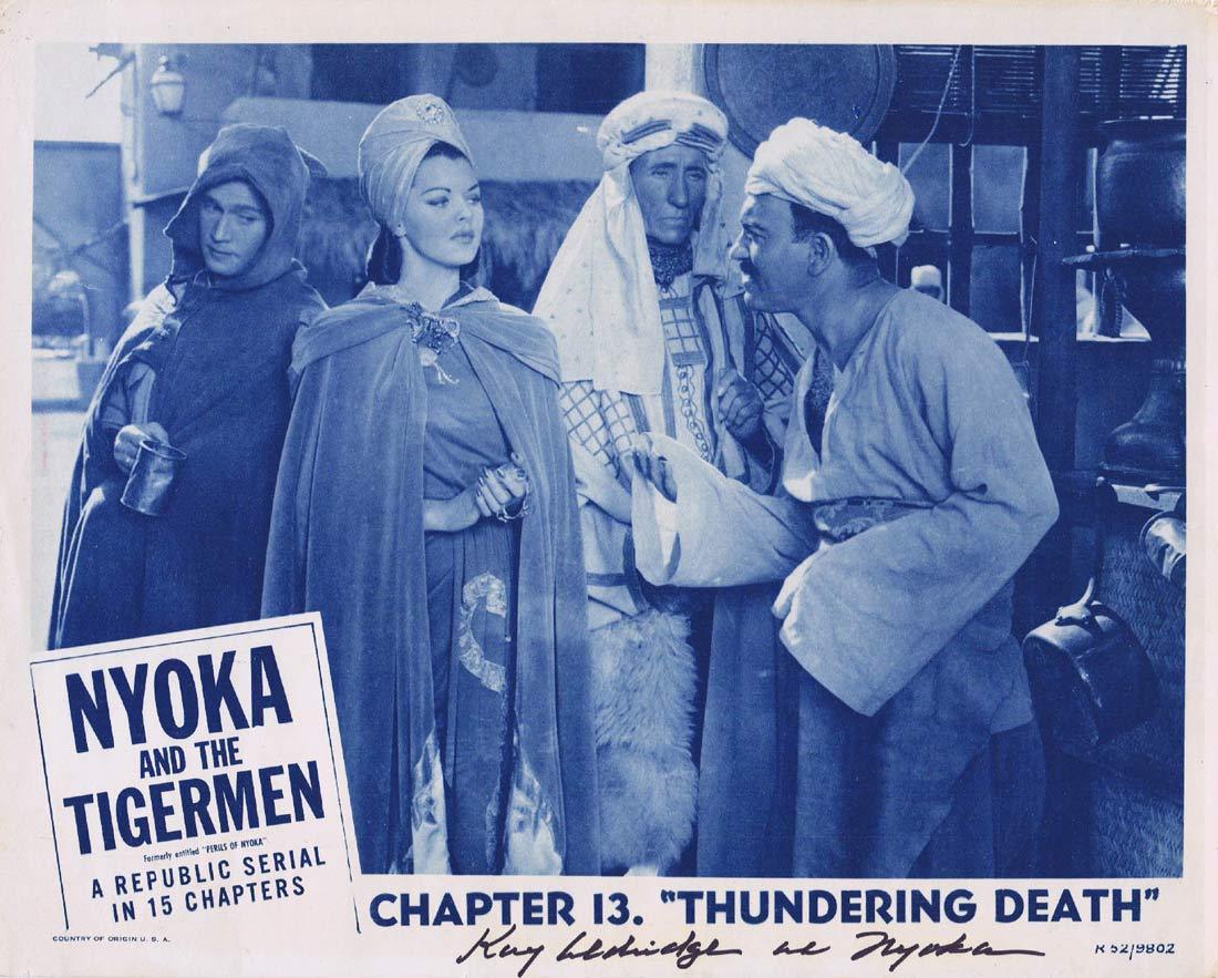 NYOKA AND THE TIGER MEN Original Lobby Card KAY ALDRIDGE Autograph 1952r