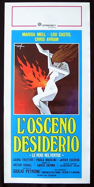 OBSCENE DESIRE Original Locandina Movie Poster Marisa Mell