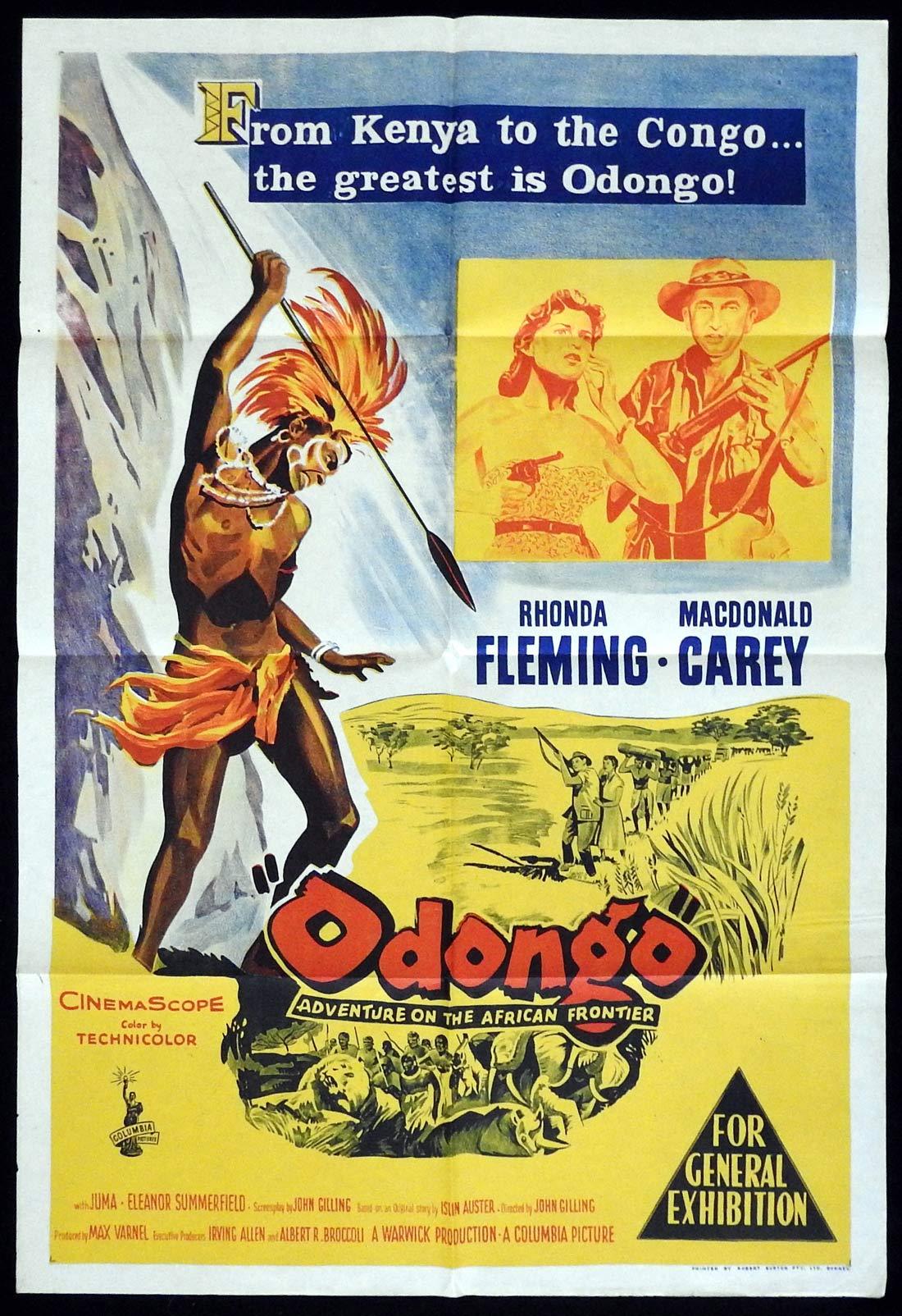 ODONGO Original One sheet Movie poster  Rhonda Fleming Macdonald