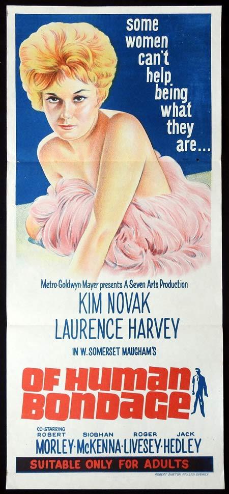OF HUMAN BONDAGE Original Daybill Movie Poster KIM NOVAK Laurence Harvey
