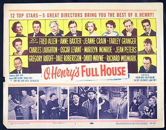 O HENRY’S FULL HOUSE ’52 Marilyn Monroe Title Lobby Card