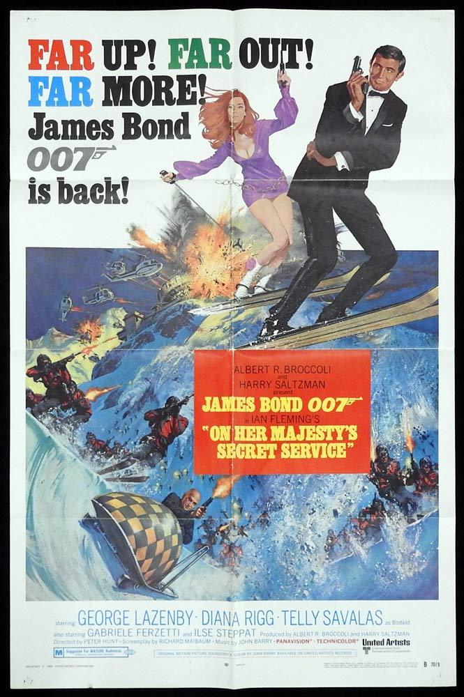 ON HER MAJESTY’S SECRET SERVICE US One sheet Movie poster OHMSS James Bond