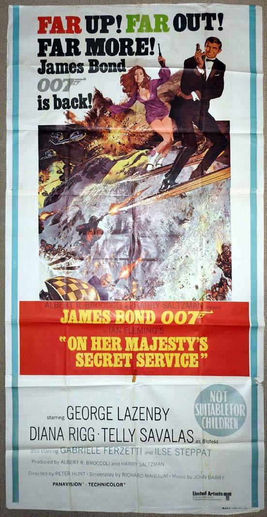 ON HER MAJESTYS SECRET SERVICE Three sheet Movie Poster 1963 James Bond OHMSS