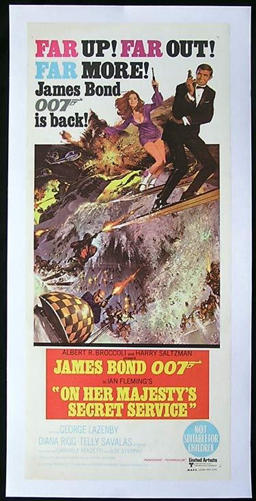 ON HER MAJESTY’S SECRET SERVICE aka OHMSS 1969 James Bond LINEN BACKED daybill poster